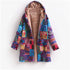 BEDRUCKTE DAMEN FLEECEJACKE MIT KAPUZE